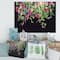 Designart - Floral Tropical Leaves Om Black - Farmhouse Canvas Wall Art Print